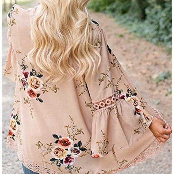 New Boho Cardigan Floral Print Kimono Bohemian - Picture 4 of 5